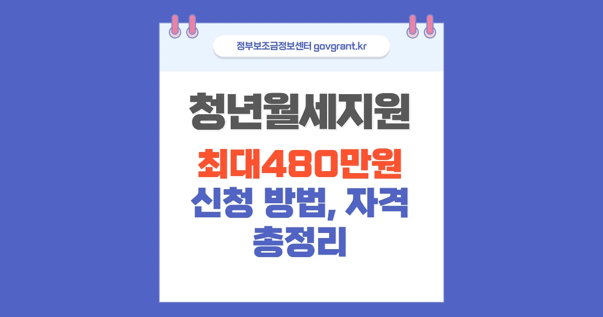2026 청년월세 지원 신청 방법 자격 최대 480만원