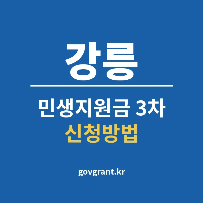 강릉 민생지원금 3차 신청방법