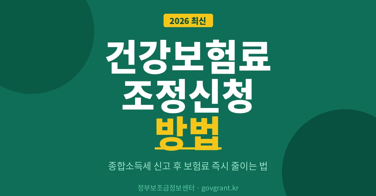 건강보험료 조정신청 방법