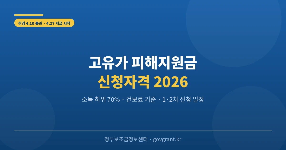 고유가 피해지원금 신청자격
