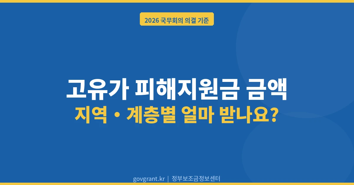 고유가 피해지원금 금액 지역 계층별 2026