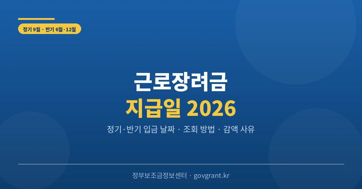 근로장려금 지급일 2026