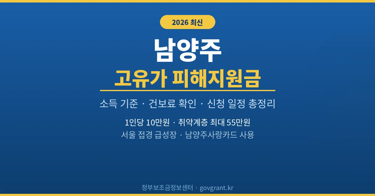 남양주 고유가 피해지원금