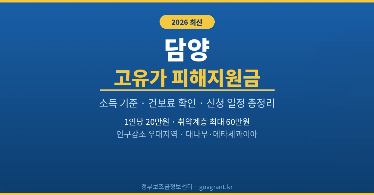 담양 고유가 피해지원금
