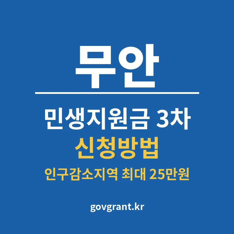 무안 민생지원금 3차 신청방법