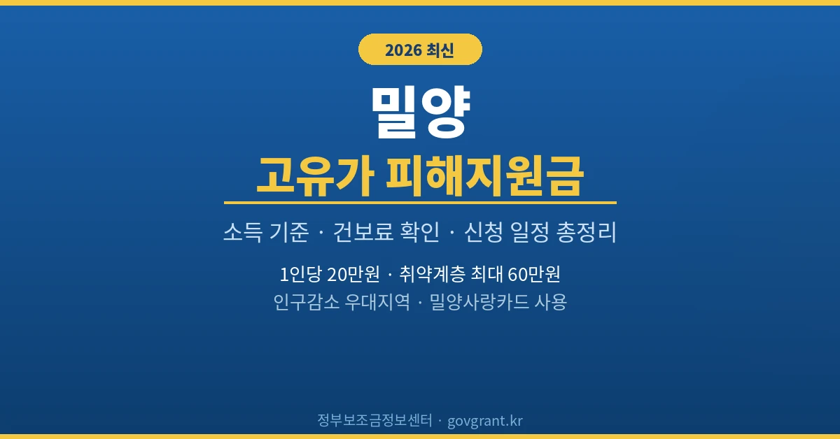 밀양 고유가 피해지원금