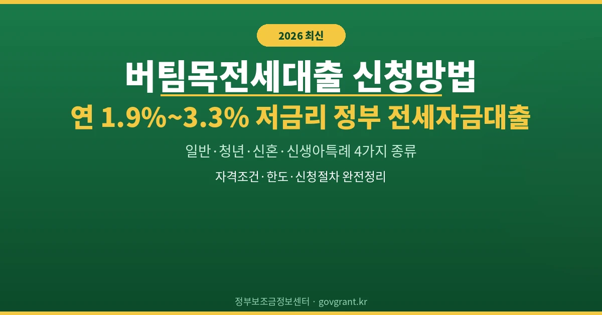 버팀목전세대출 신청방법
