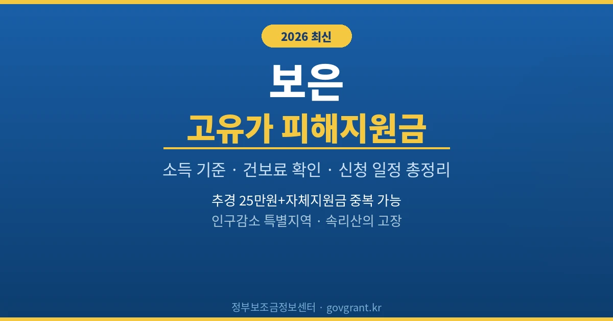 보은 고유가 피해지원금