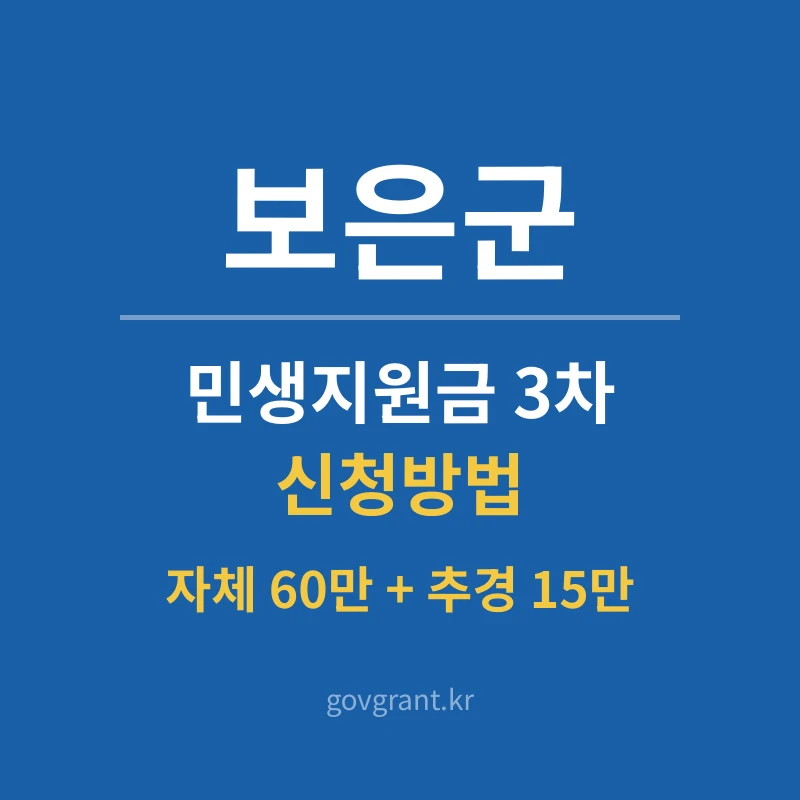 보은 민생지원금 3차 신청방법