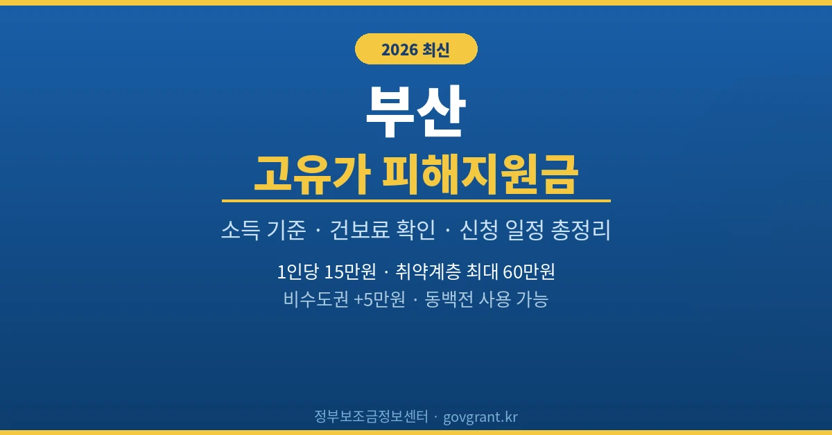 부산 고유가 피해지원금