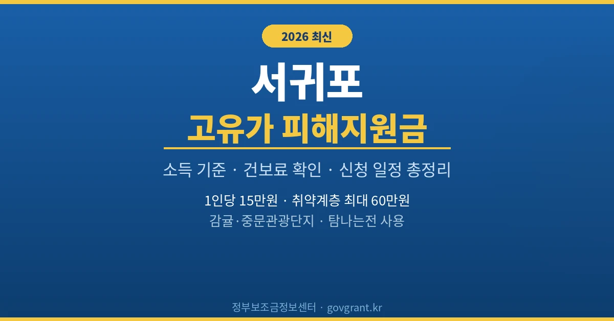 서귀포 고유가 피해지원금