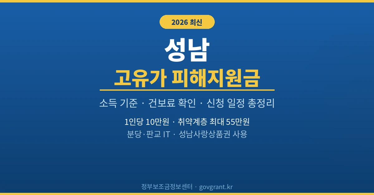 성남 고유가 피해지원금