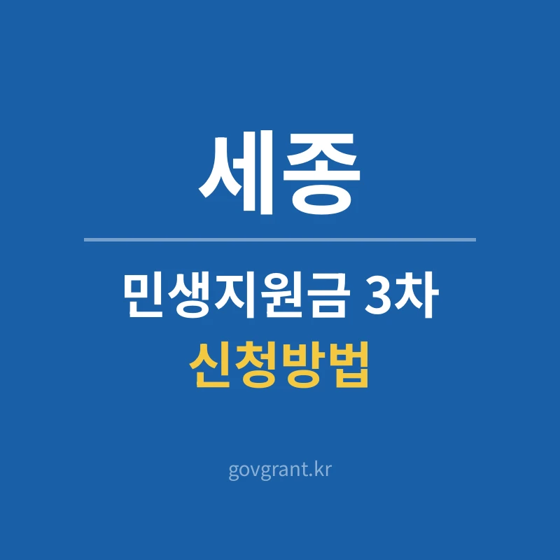 세종 민생지원금 3차 신청방법