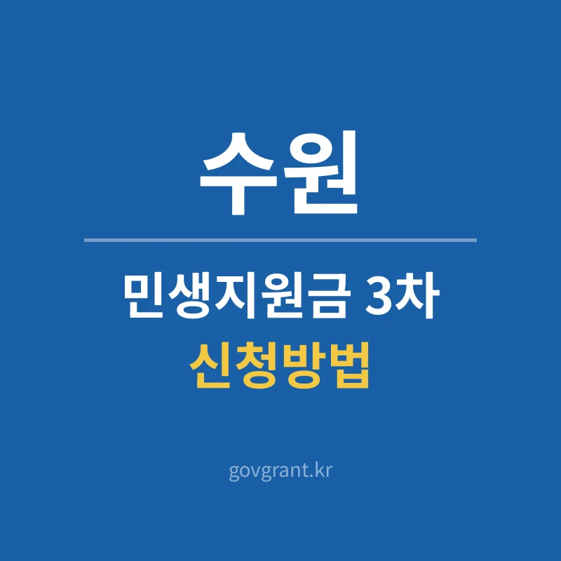 수원 민생지원금 3차 신청방법