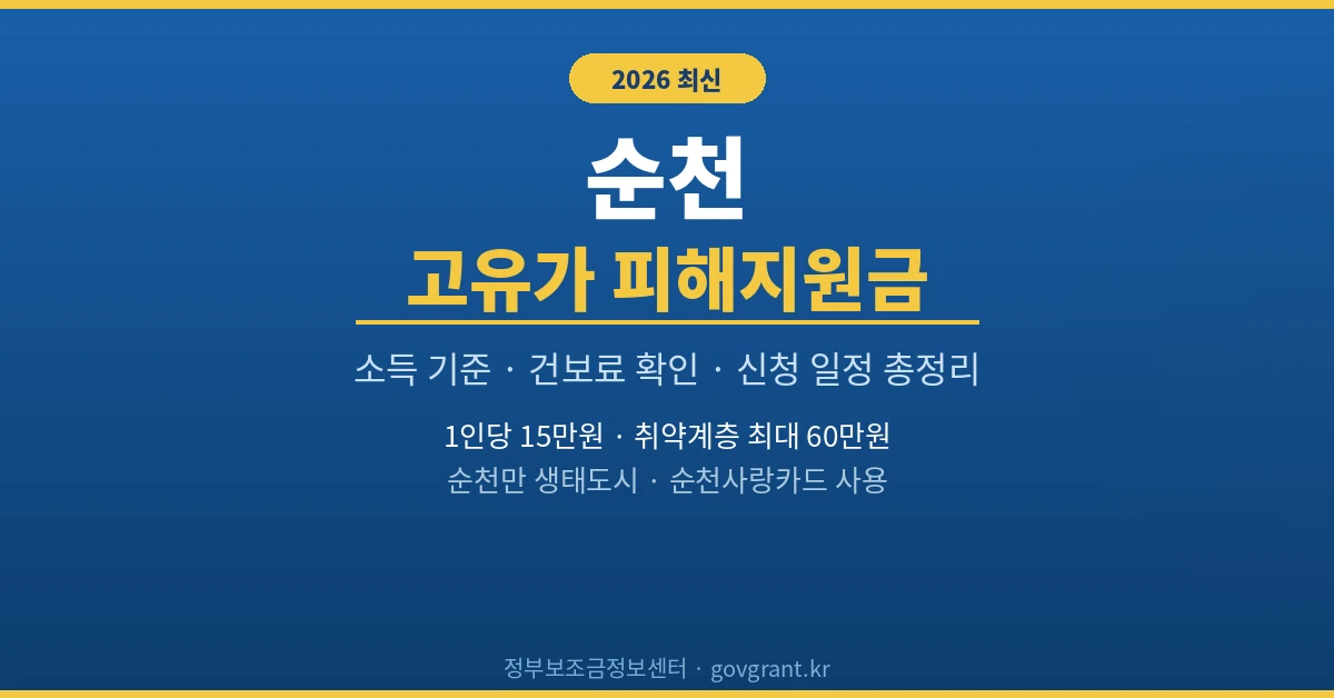 순천 고유가 피해지원금