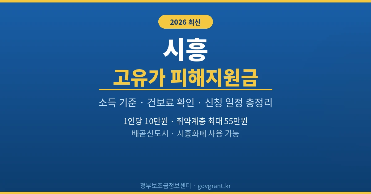 시흥 고유가 피해지원금