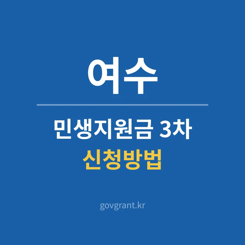 여수 민생지원금 3차 신청방법