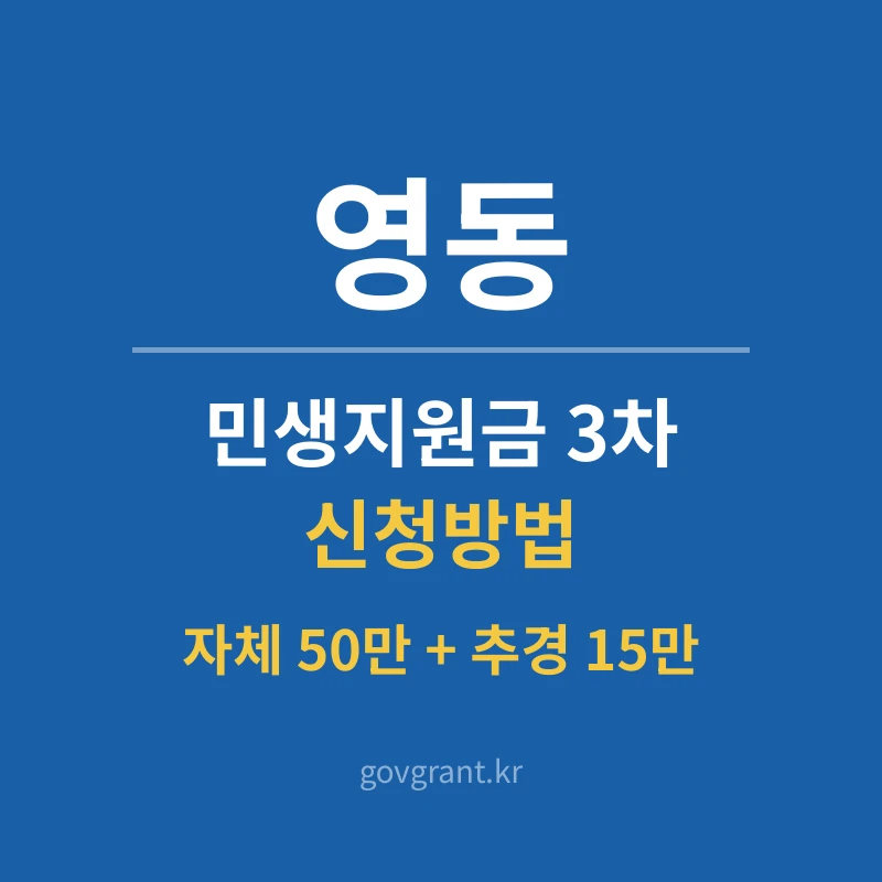 영동 민생지원금 3차 신청방법