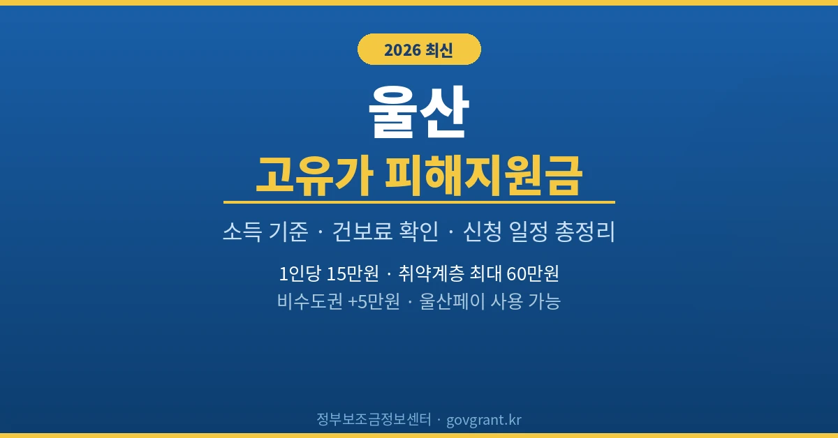 울산 고유가 피해지원금