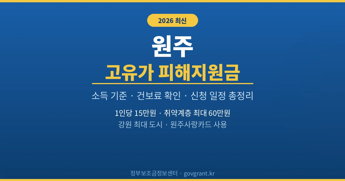 원주 고유가 피해지원금