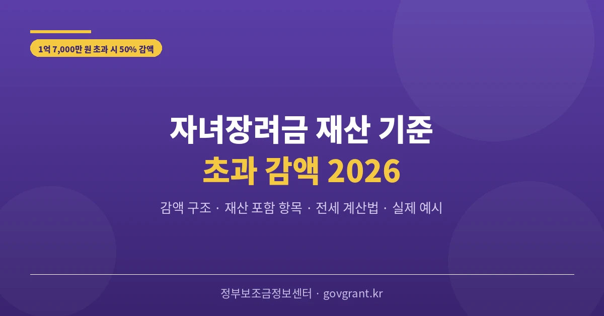 자녀장려금 재산 기준 초과 감액