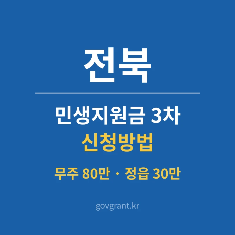 전북 민생지원금 3차 신청방법