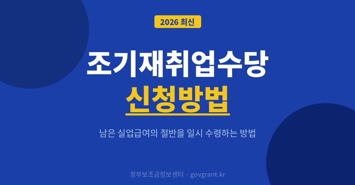 조기재취업수당 신청방법