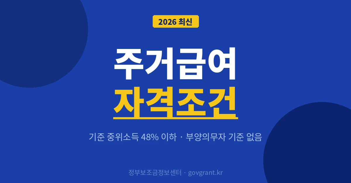 주거급여 자격조건