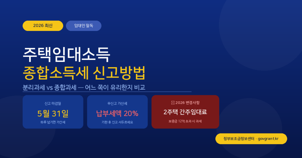 주택임대소득 종합소득세 신고방법