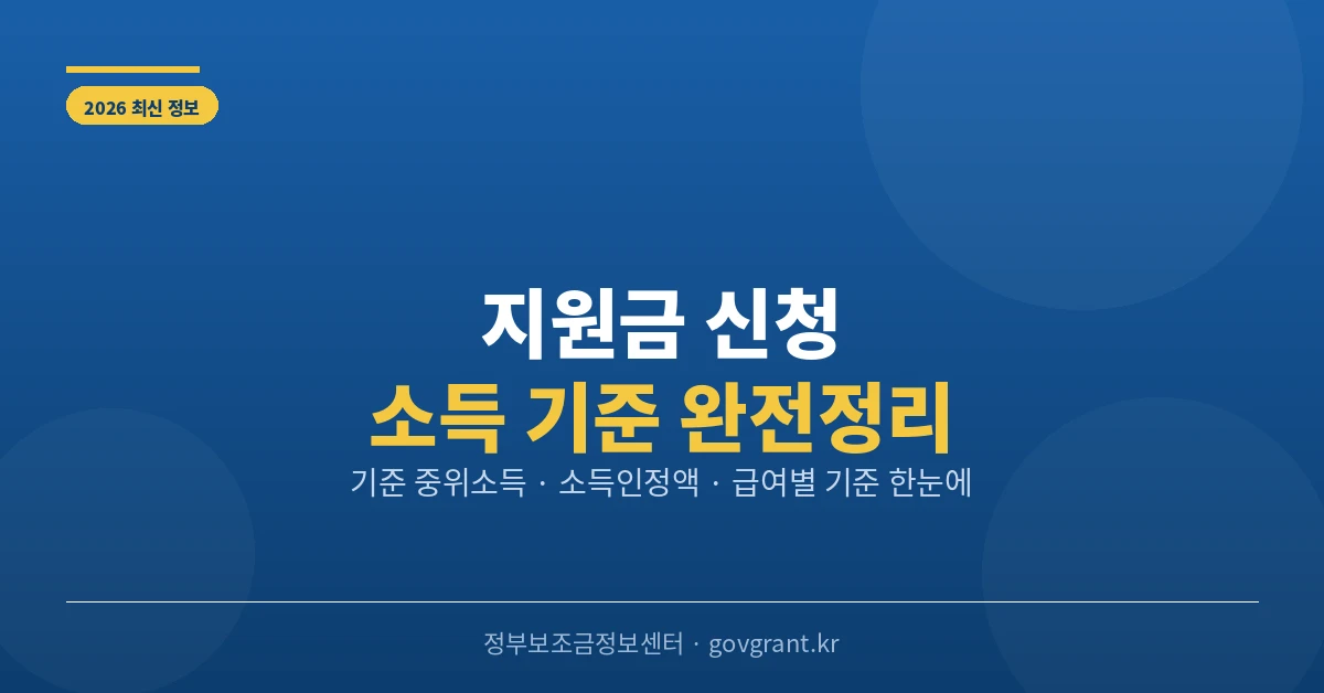 지원금 신청 소득 기준