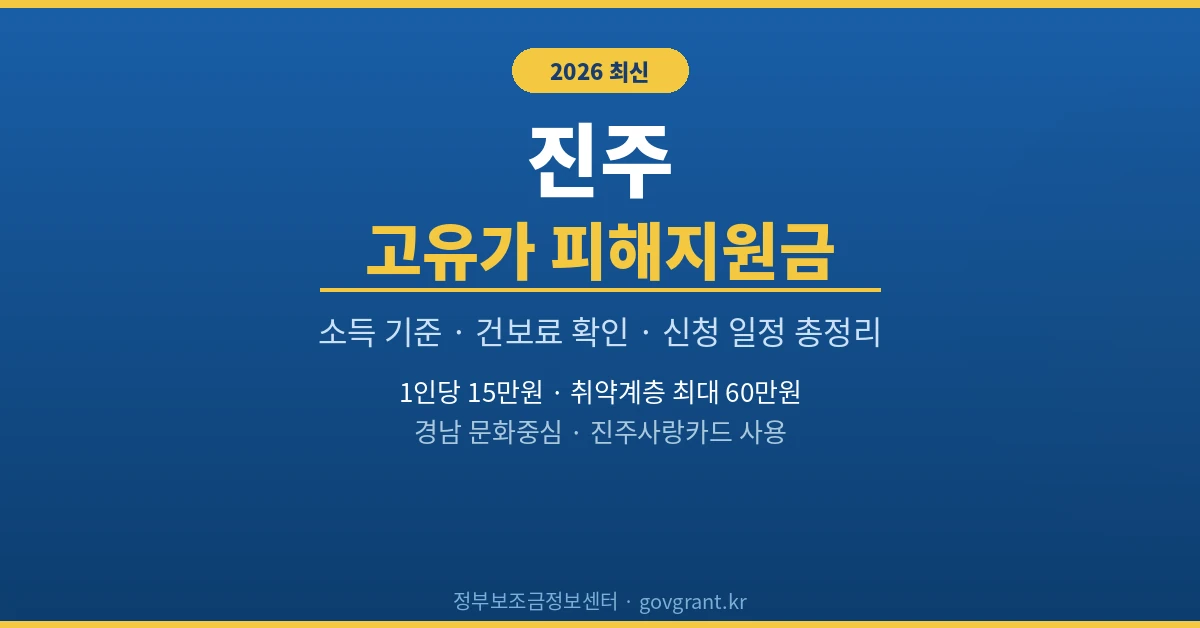 진주 고유가 피해지원금