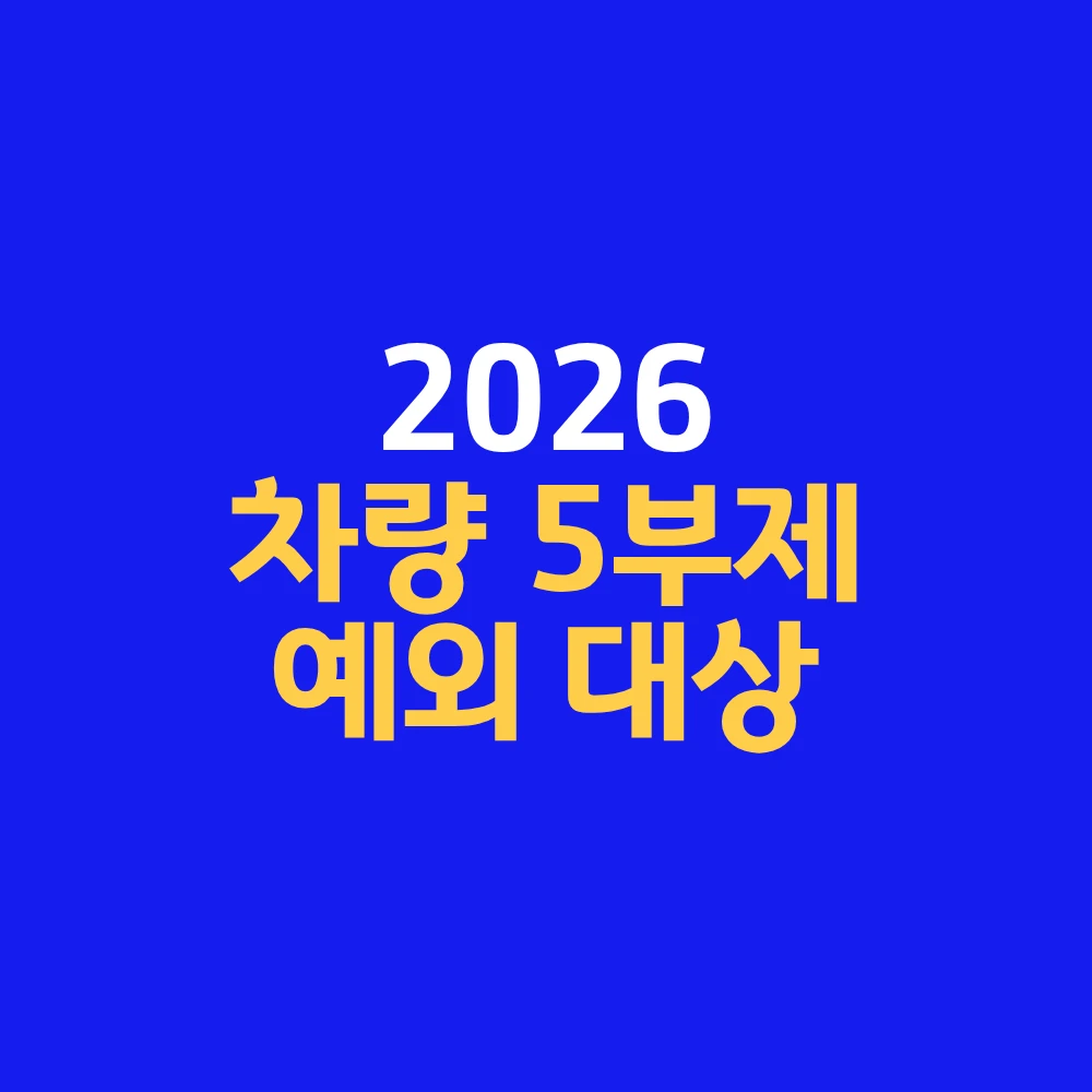 차량 5부제 예외 대상