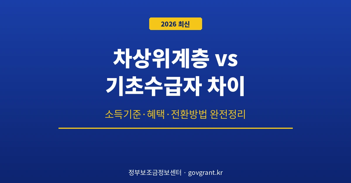 차상위계층 기초수급자 차이