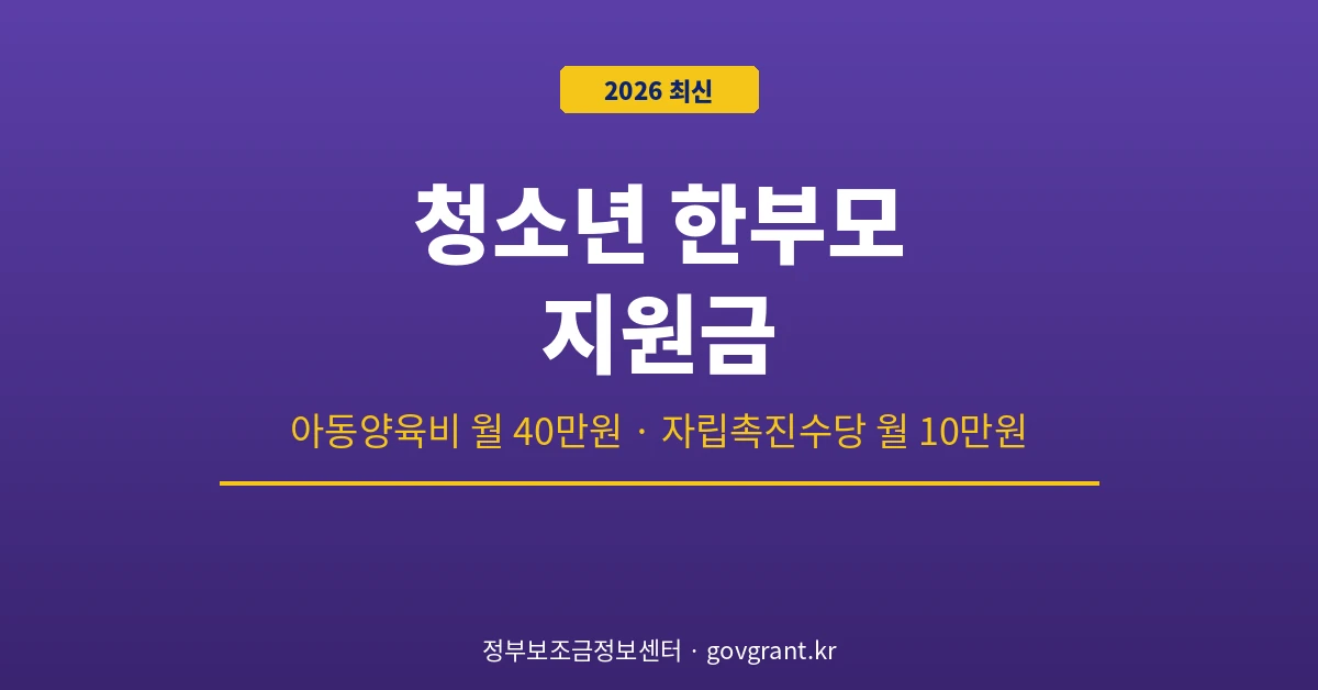 청소년 한부모 지원금