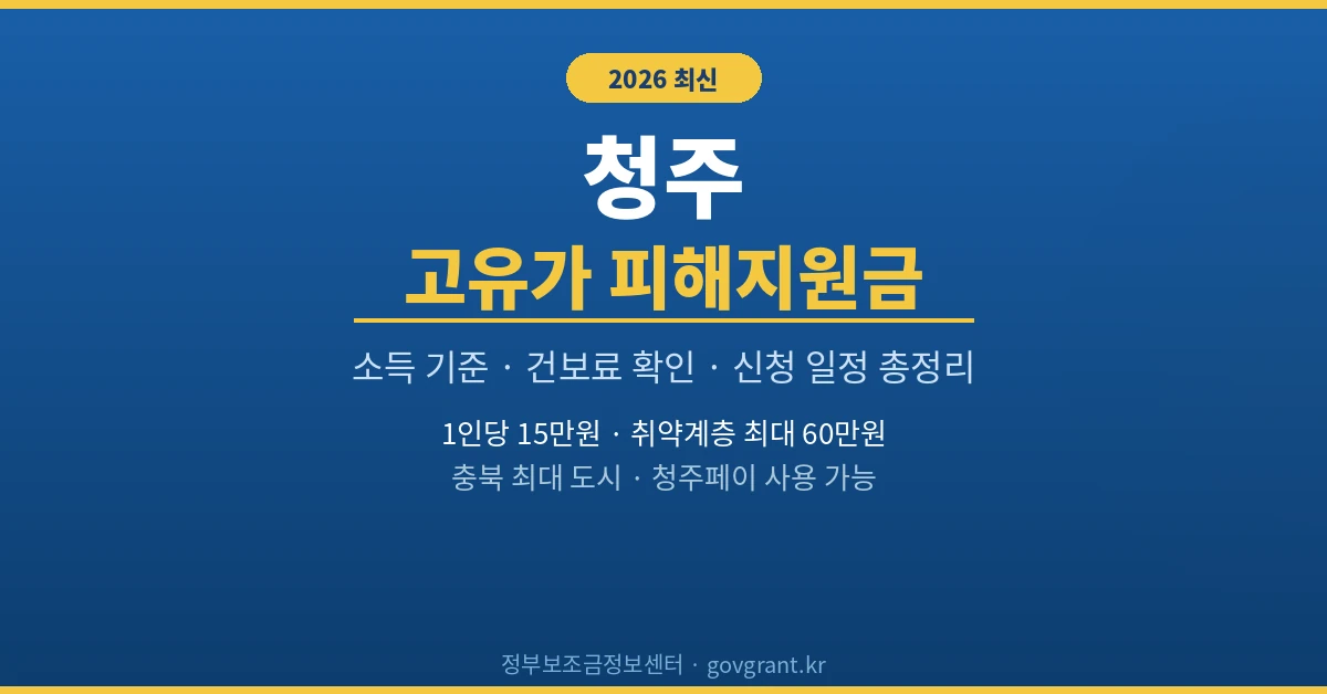 청주 고유가 피해지원금