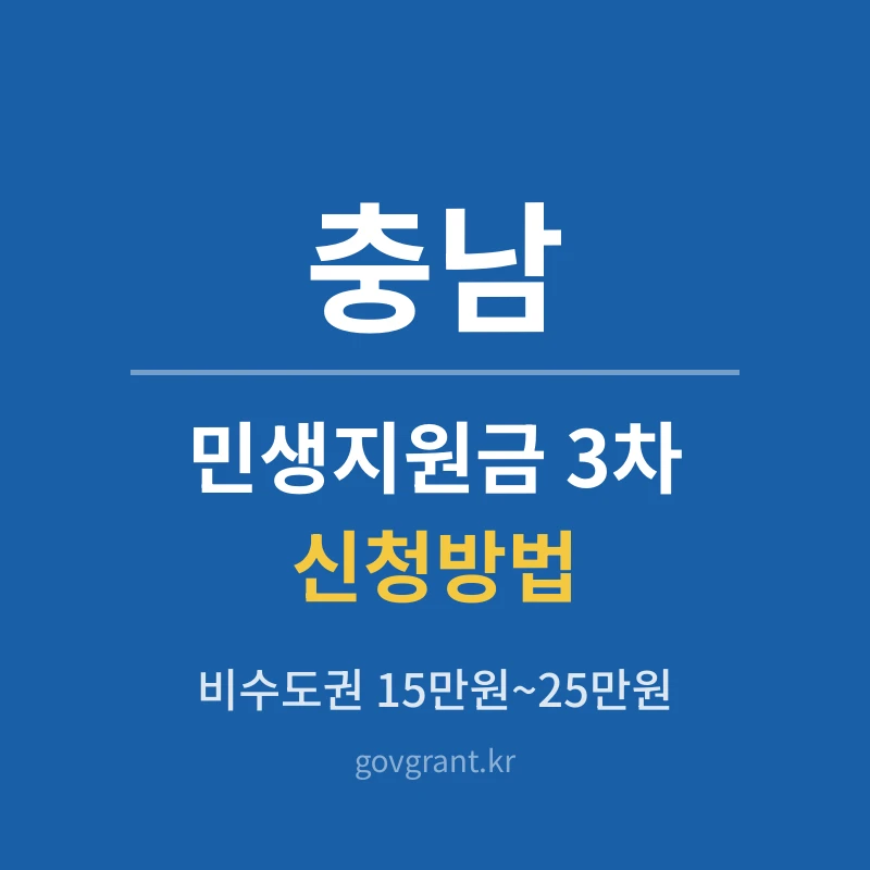 충남 민생지원금 3차 신청방법