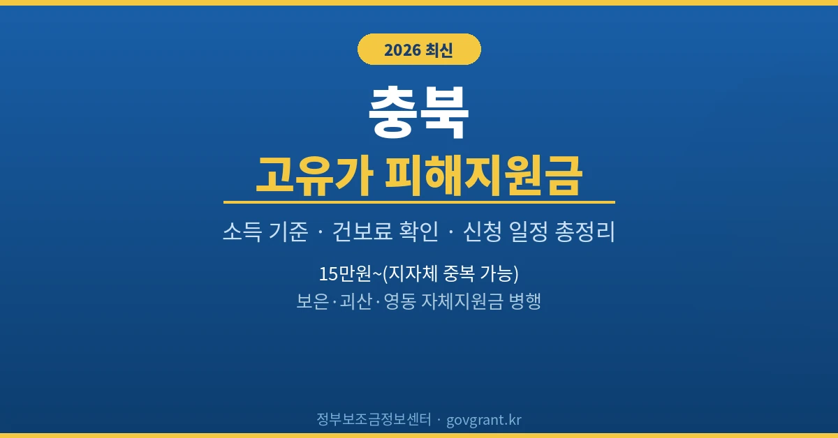 충북 고유가 피해지원금