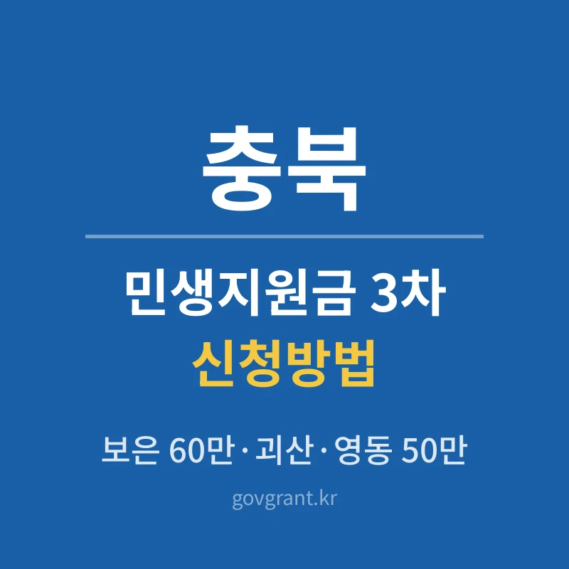 충북 민생지원금 3차 신청방법