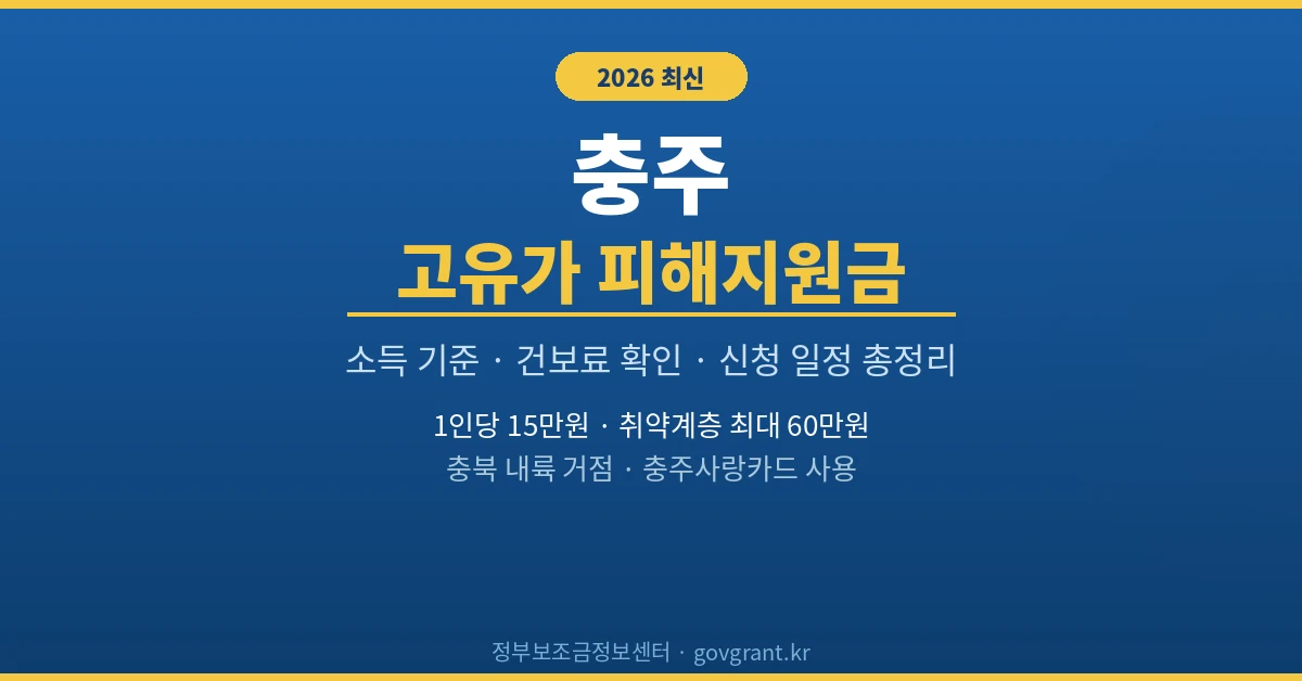 충주 고유가 피해지원금