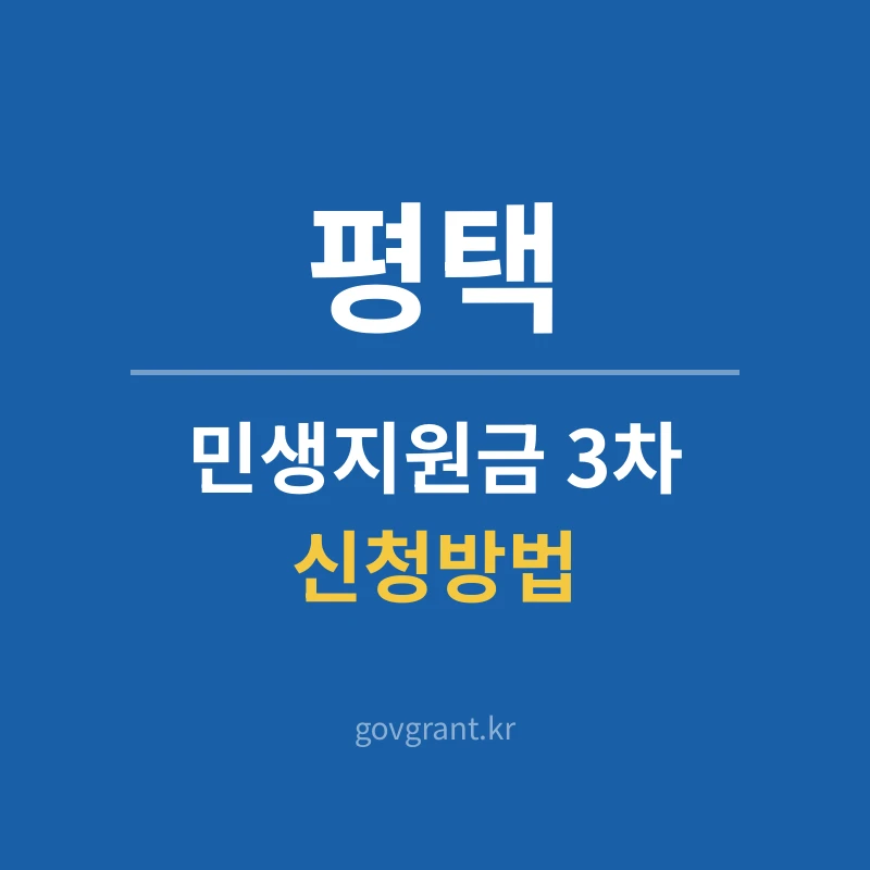 평택 민생지원금 3차 신청방법