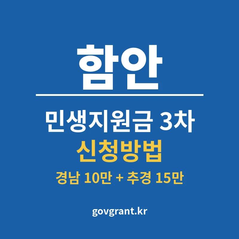함안 민생지원금 3차 신청방법