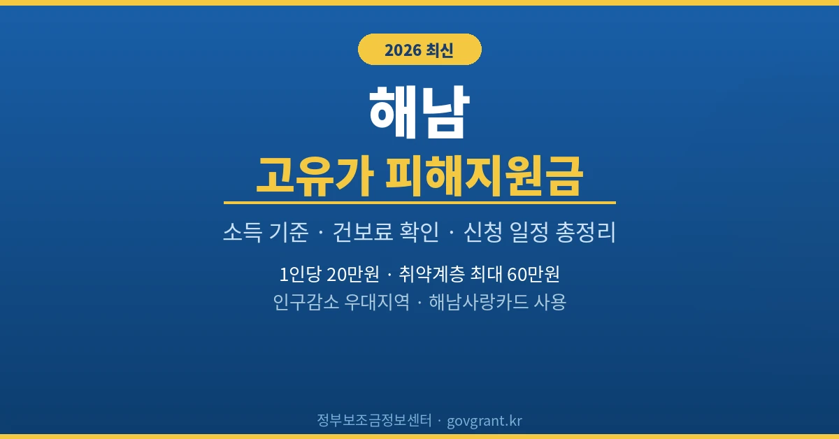 해남 고유가 피해지원금