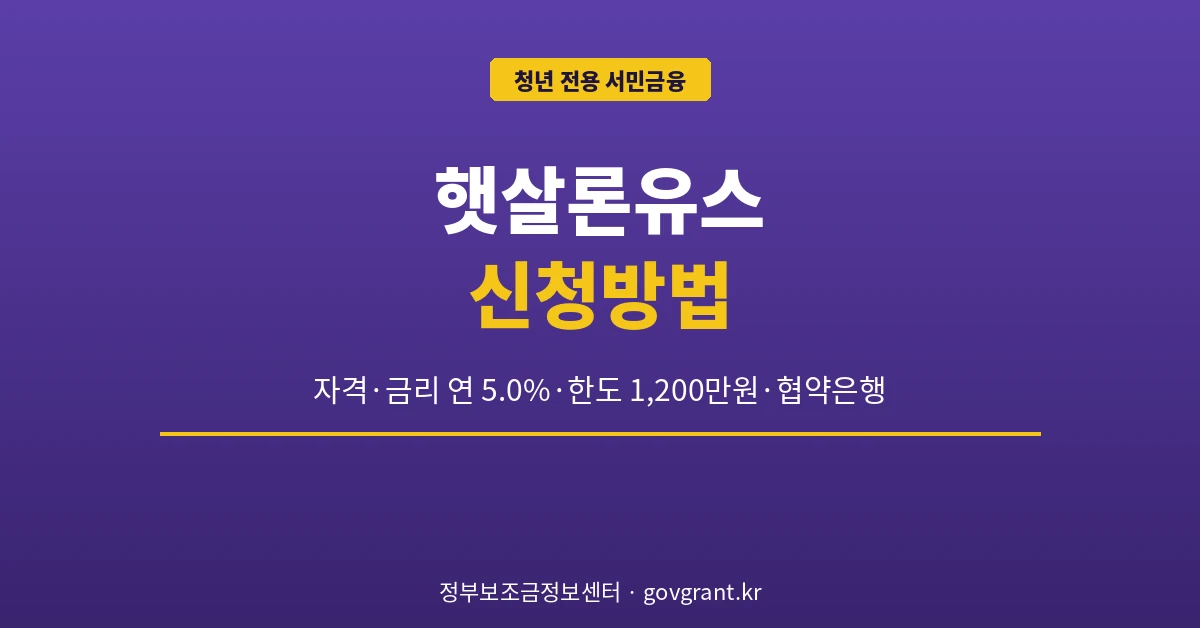 햇살론유스 신청방법
