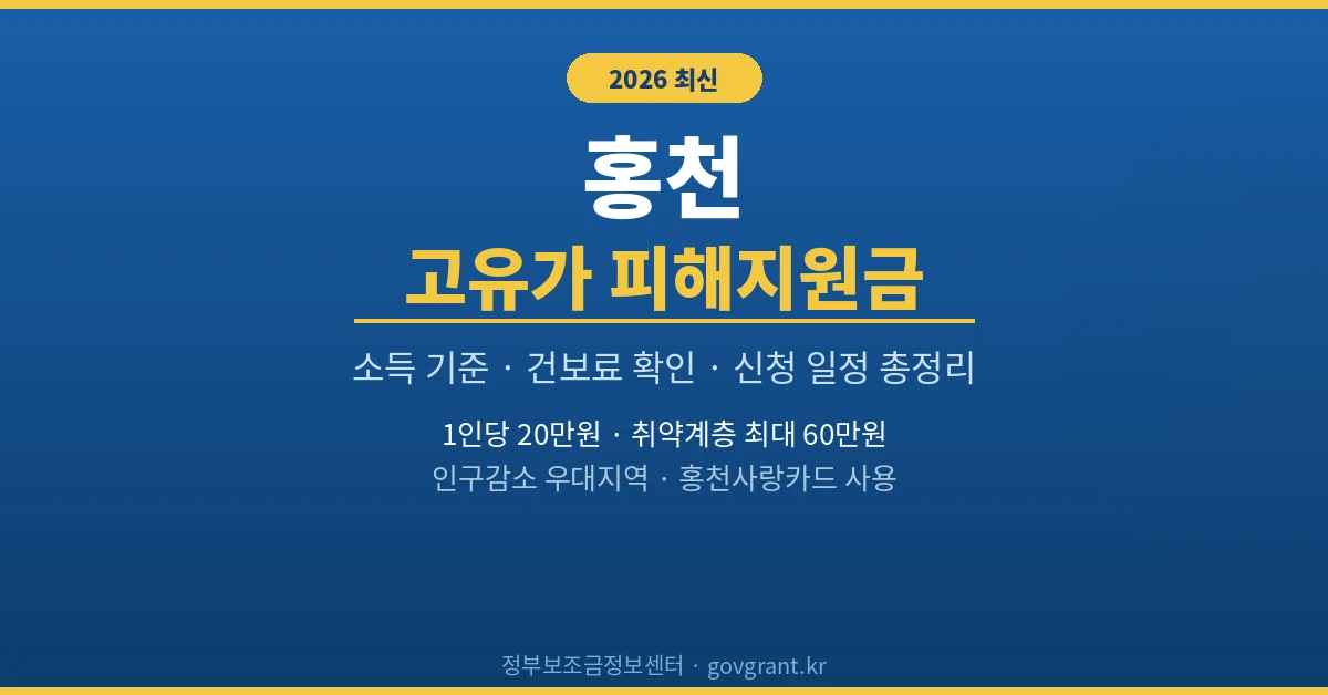 홍천 고유가 피해지원금