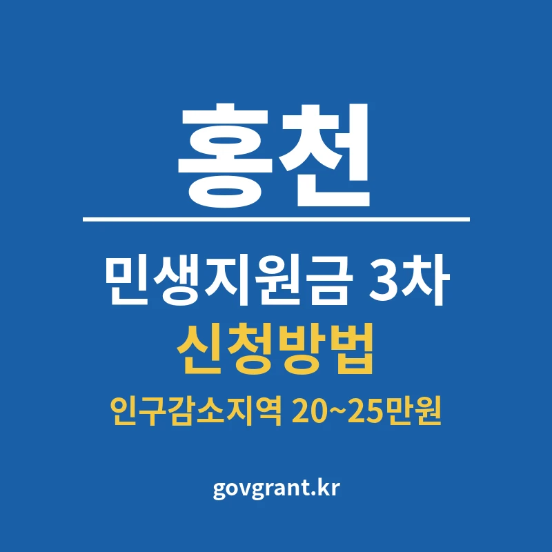 홍천 민생지원금 3차 신청방법