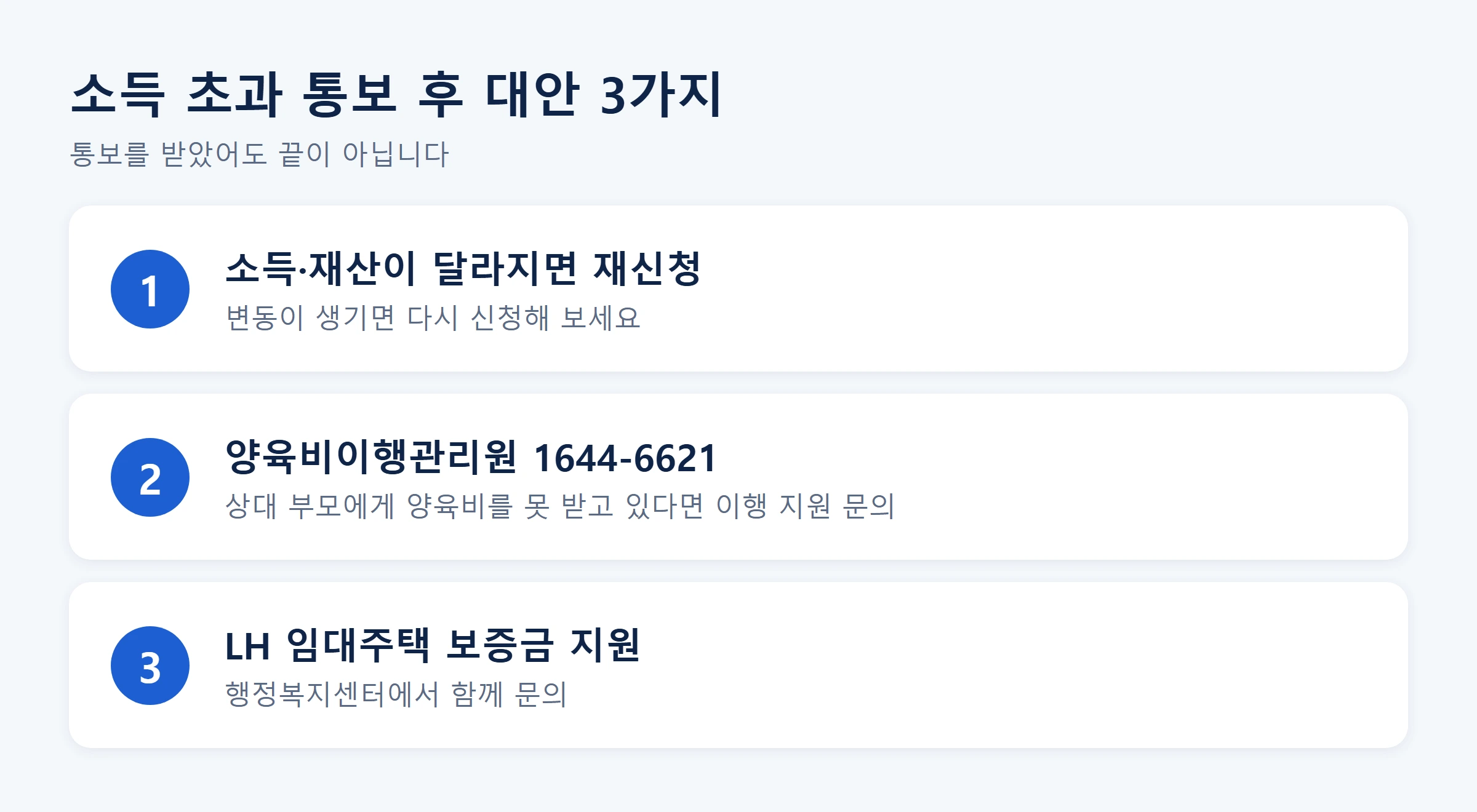 한부모아동양육비 소득초과통보후대안3가지